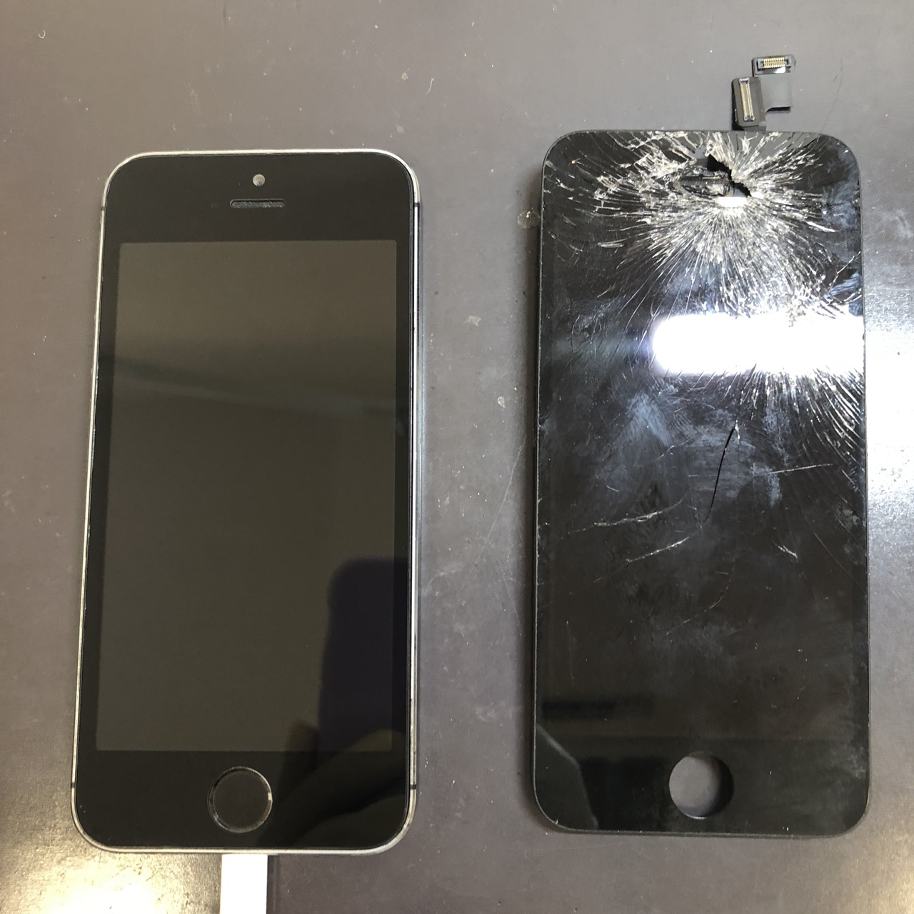 iPhone修理前と修理後の写真